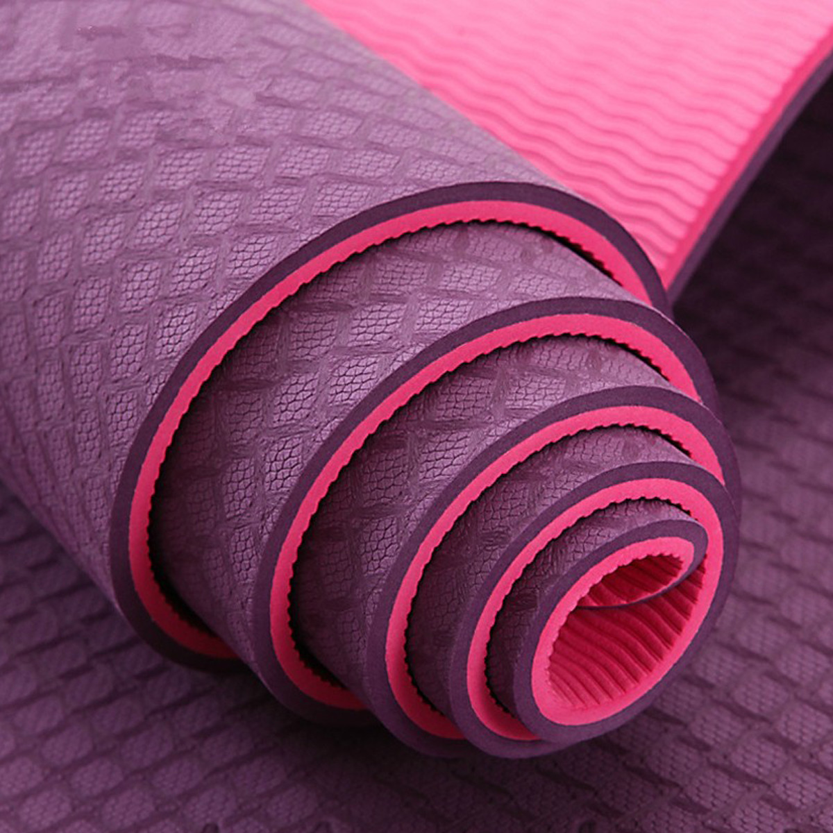 Thảm Tập Yoga, Gym Amalife 2 Lớp + Túi Đựng Thảm Tập Yoga + Dây Buộc Thảm Tập Yoga