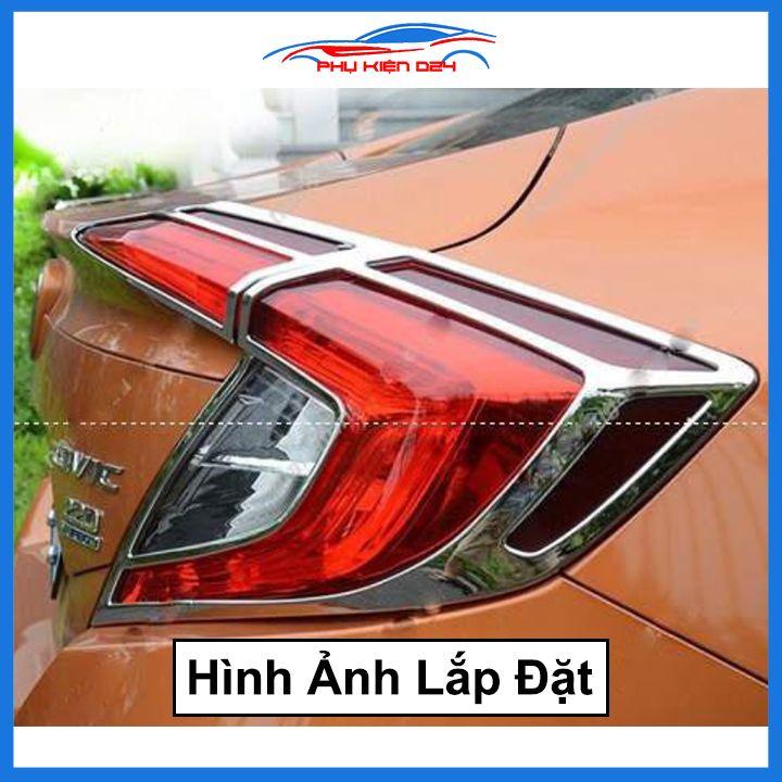 Ốp viền đèn pha hậu mạ crom Civic 2016-2017-2018-2019 chống trầy trang trí bảo vệ xe