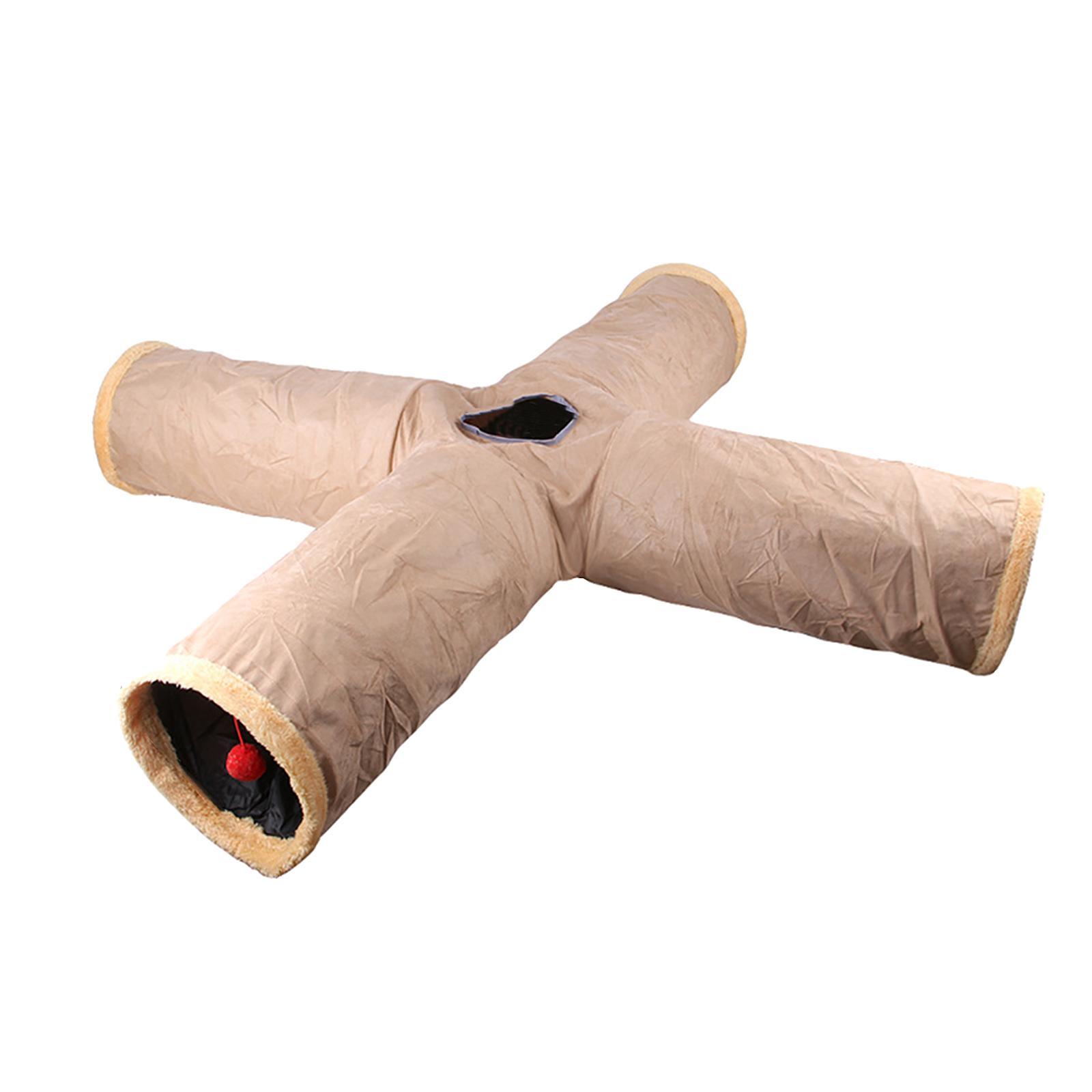 Cat Tunnel Tube for Indoor Cats, Cat Toys 4 Way Collapsible, Kitty Tunnel Cat Pet Toys Peek Hole Toy for Puppy, Kitten, Rabbit