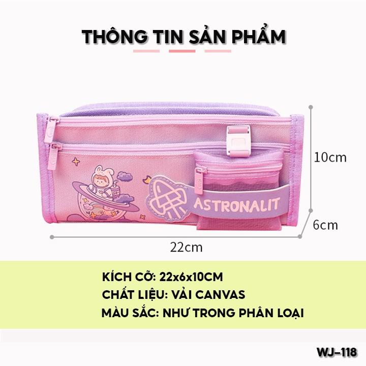 Túi đựng bút viết tiện lợi dành cho học sinh hoặc người lớn 3 ngăn kéo kích cỡ 22x10x6cm WJ-118