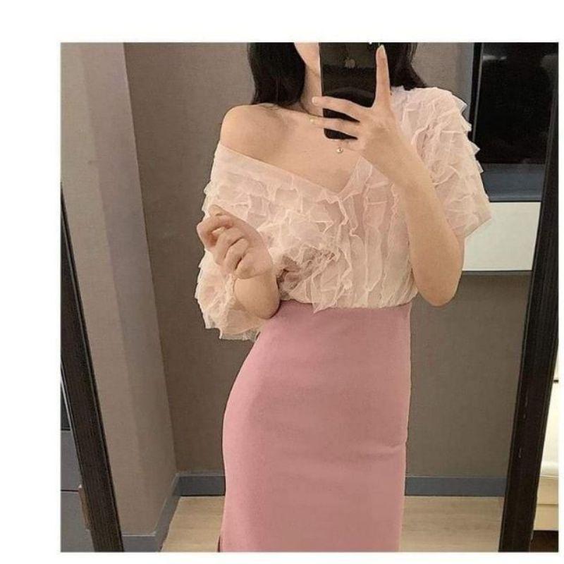 Chân Váy Bút Chì Dáng Dài Suông xẻ sườn 80cm quá gối full size XS đến 4XL