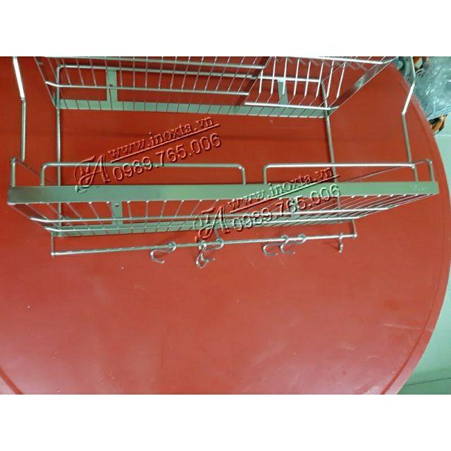 Kệ Đựng Chén Bát Đĩa 2 Tầng Bằng INOX 304 Cao Cấp KC5060