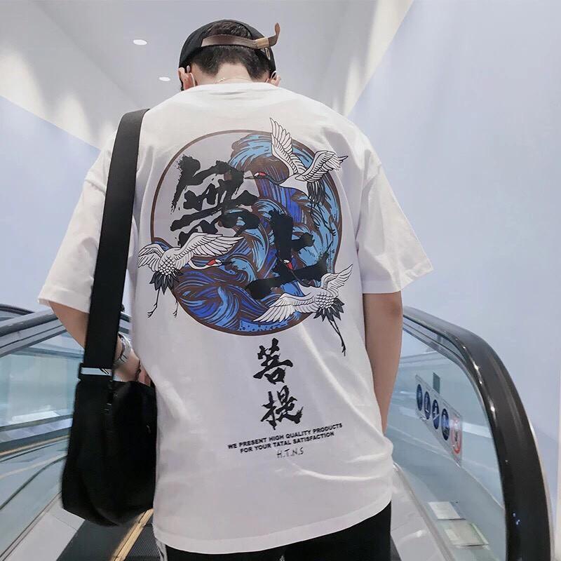 Áo thun tay lỡ vải cotton co giãn y hình