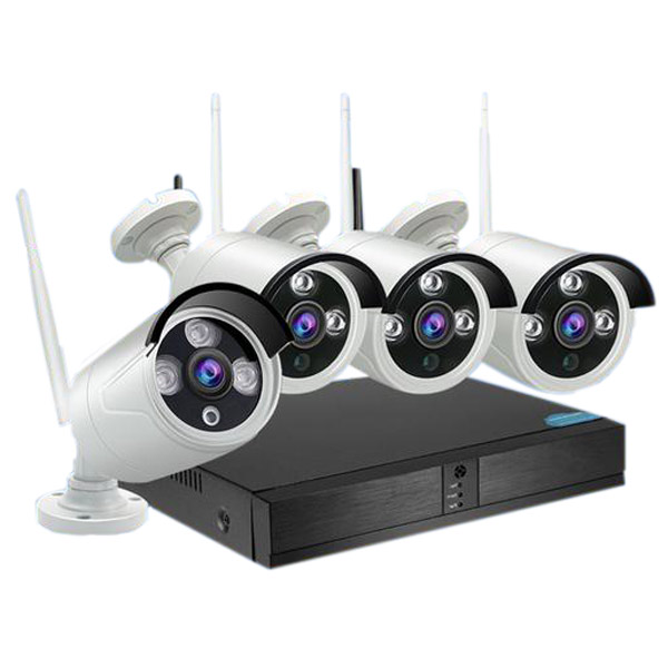 Bộ 4 Camera WIFI 720P 3 LED + Đầu Ghi NVR HD + Tặng Ổ Cứng Lưu Trữ 500GB - Hàng Nhập Khẩu