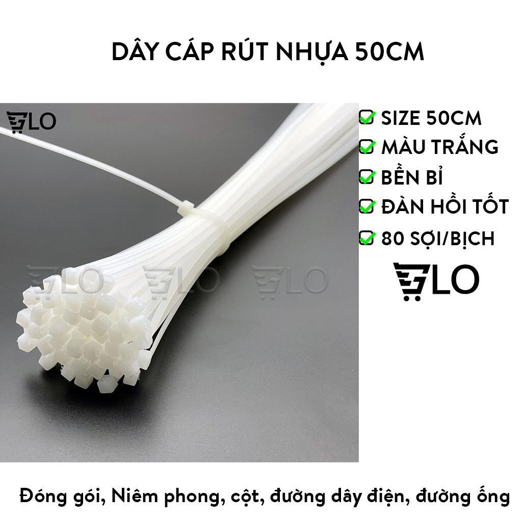 Dây Cáp Rút Nhựa, Dây Thít 50cm 5 Tấc(80 Sợi/Bịch)