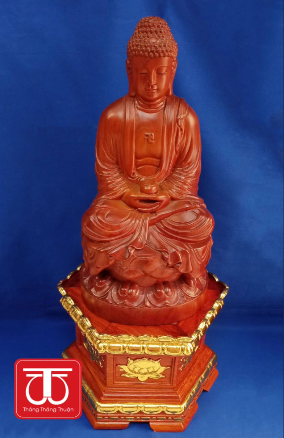 TƯỢNG PHẬT A DI ĐÀ KÈM ĐẾ CAO 61CM ĐK 25CM