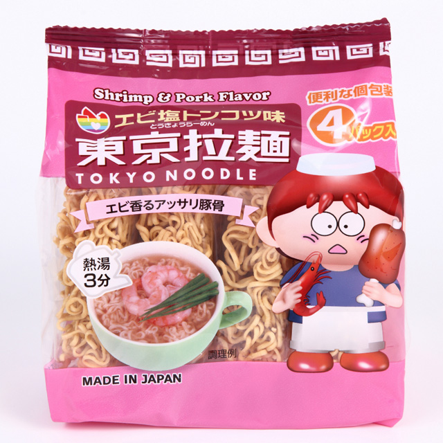 Combo 3 gói Mì Tokyo Noodle Shrimp & Pork vị Tôm & Heo gói 120gr