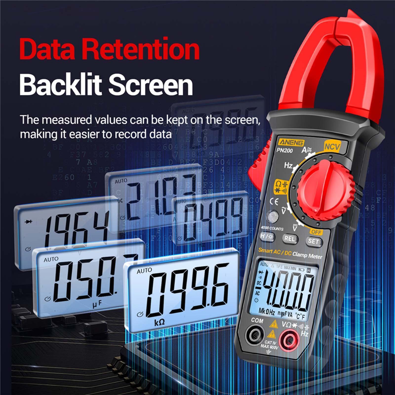 Digital Clamp Meter Accs Handheld Professional AC DC Universal Measures Tool Multimeter for Auto Voltage Resistance Electrician Current
