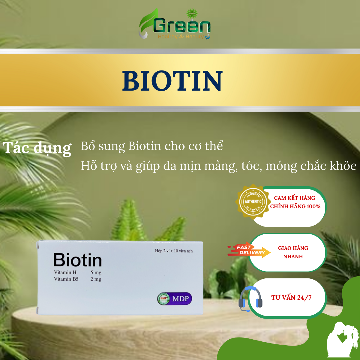 Biotin MDP - Hỗ trợ giảm rụng tóc, gãy móng