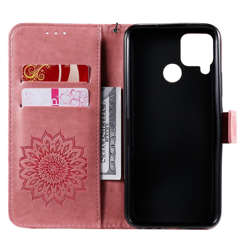 Bao da điện thoại từ PU nắp lật cho OPPO Realme 7 Pro C17 C15 C12 C11