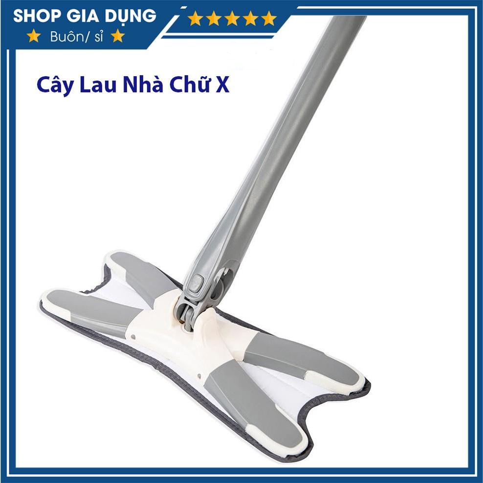 Cây Lau Nhà Chứ X Tự Vắt Xoay 360 Độ, Chổi Lau Nhà Tự Xoắn Kèm Bông Lau Siêu Thấm Hút