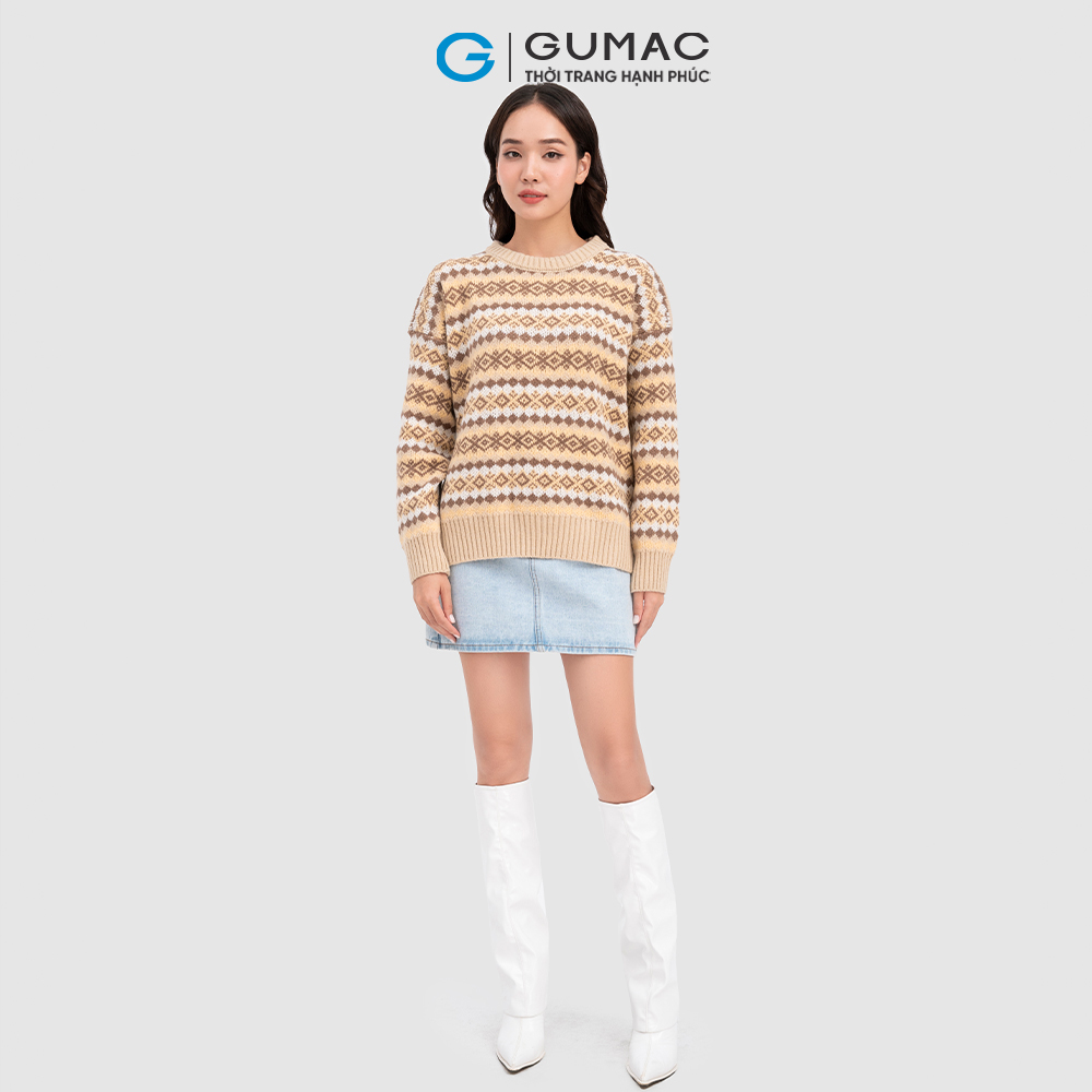 Áo len dệt họa tiết GUMAC AC11094