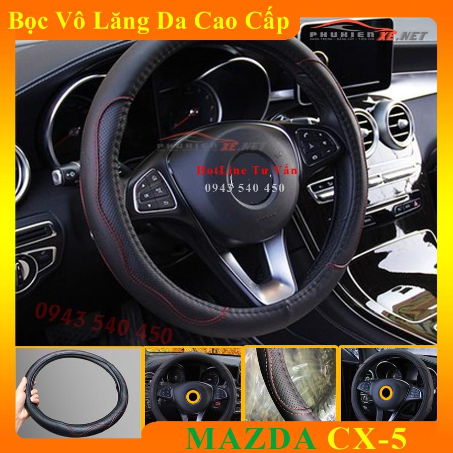 Bọc Vô Lăng Da dành cho Xe Mazda CX5 Lót Cao Su Non Cao Cấp Chống Trượt Tay