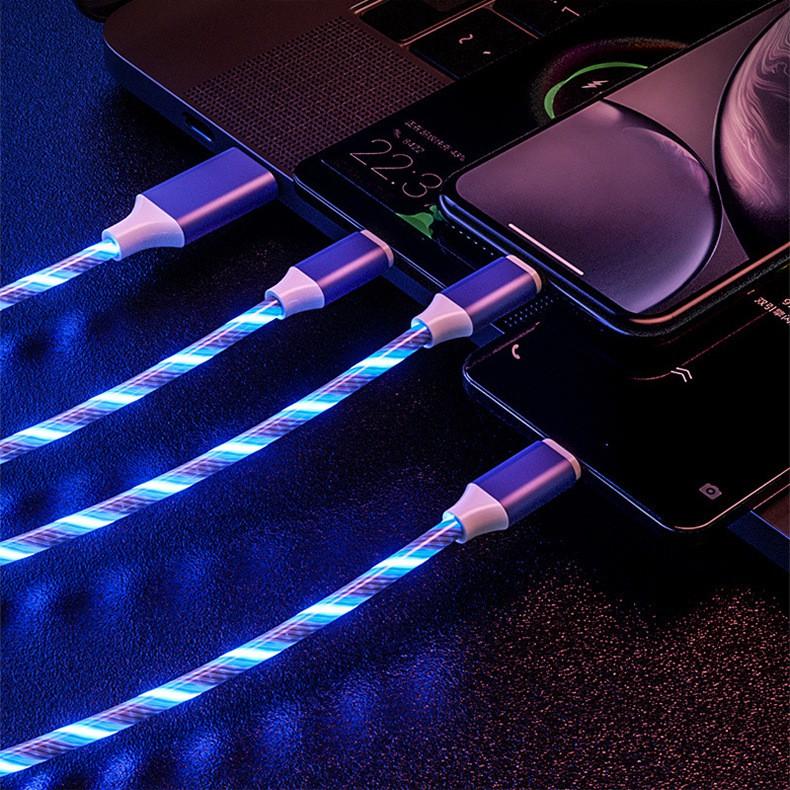 Dây sạc nhanh TypeC phát sáng-Cáp sạc ,micro USB có đèn led-MINPRO