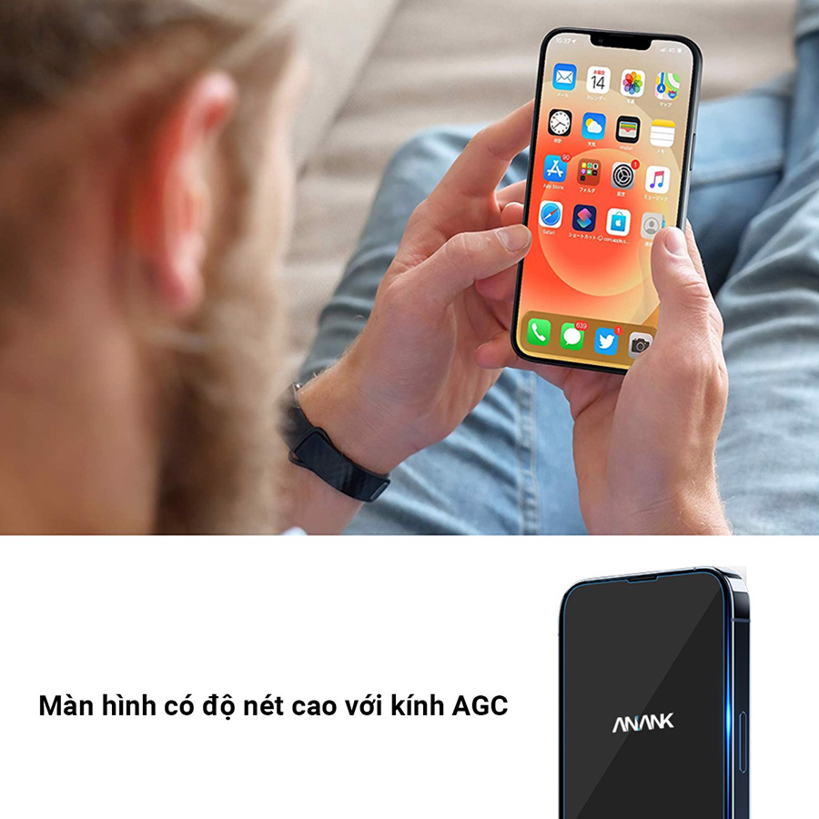 Miếng Dán Cường Lực Nhật Bản ANANK Curved Clear 0.25mm 3D cho iPhone 13 / iPhone 13 Pro / iPhone Pro Max - Hàng Chính Hãng