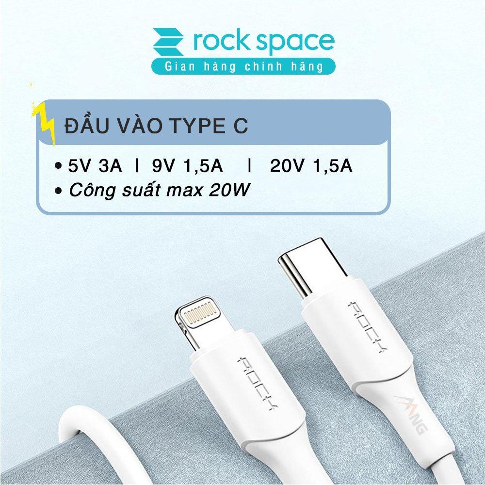 Dây cáp sạc nhanh 12 Rock Z18 dành cho Iphone , độ dài 2m, sạc nhanh 20W chuẩn PD - Hàng chính hãng 