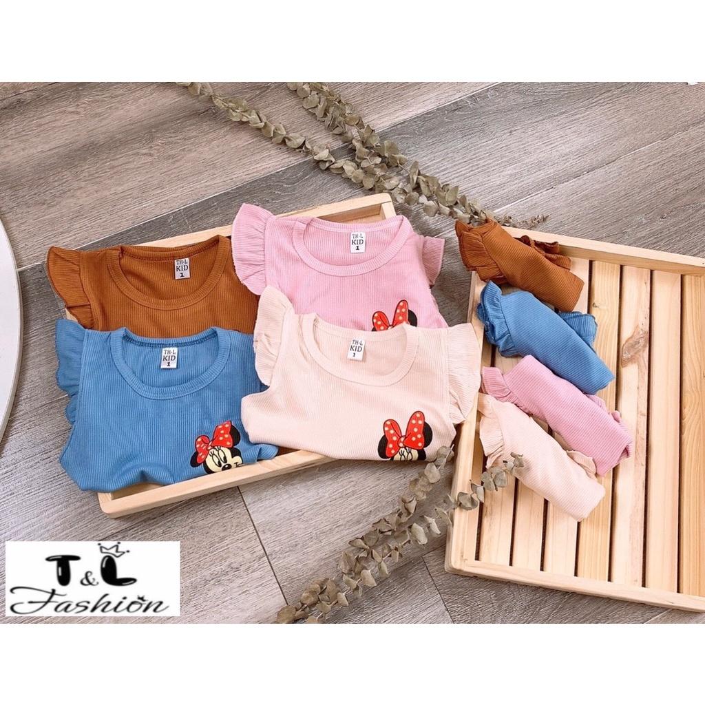 Bộ tăm lạnh cho bé gái, Bộ cộc trẻ em phong cách Hàn Quốc mùa hè mát 5-15kg
