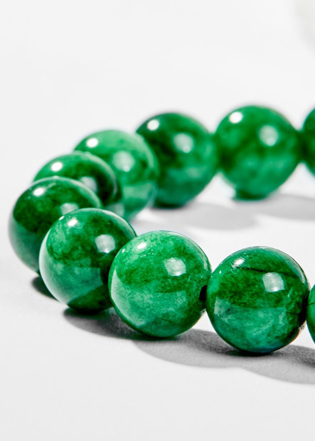 Vòng Tay Phong Thủy Nữ Đá Cẩm Thạch Sơn Thủy Phối Charm Tuổi Mùi Bạc Mạ Vàng 24K Mệnh Mộc, Hỏa Ngọc Quý Gemstones