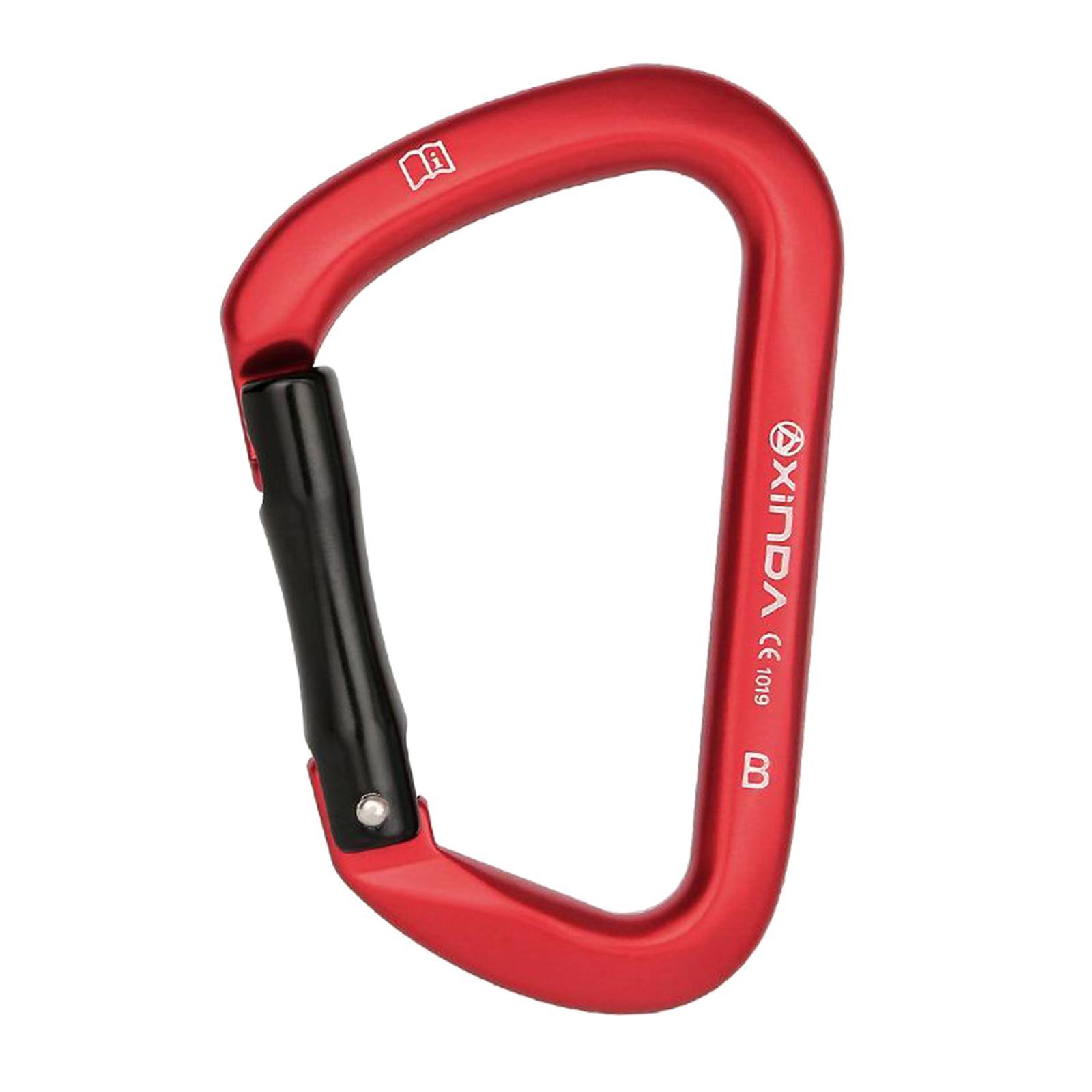 25KN Climbing Carabiner 3" Aluminum Rappelling Mountaineering Keychain Auto Locking Karabiner Camping Lock Clasp D-Ring Equipment Accessories