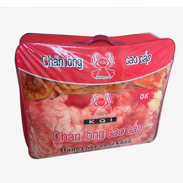 Chăn lông nhung tuyết trơn kích thước 2.2mx1.8m loại 3kg kèm túi đựng