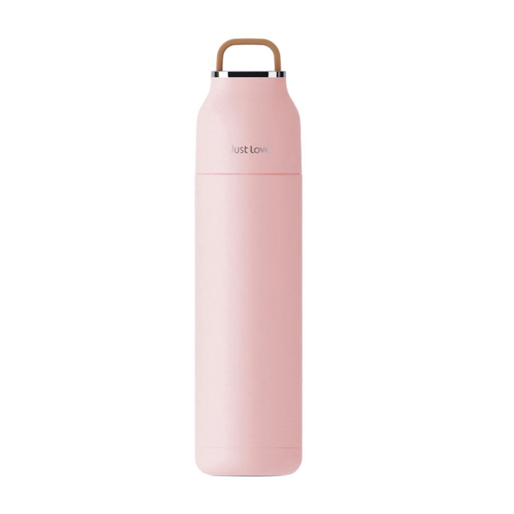Insulated Cup Tumbler 500ml Silicone Handle 304 Stainless Steel Pink