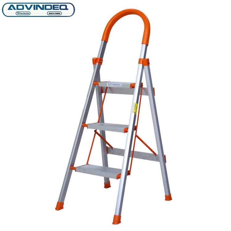 Thang nhôm ghế 3 bậc bản to xếp gọn Advindeq ADS703 - Hàng Chính Hãng