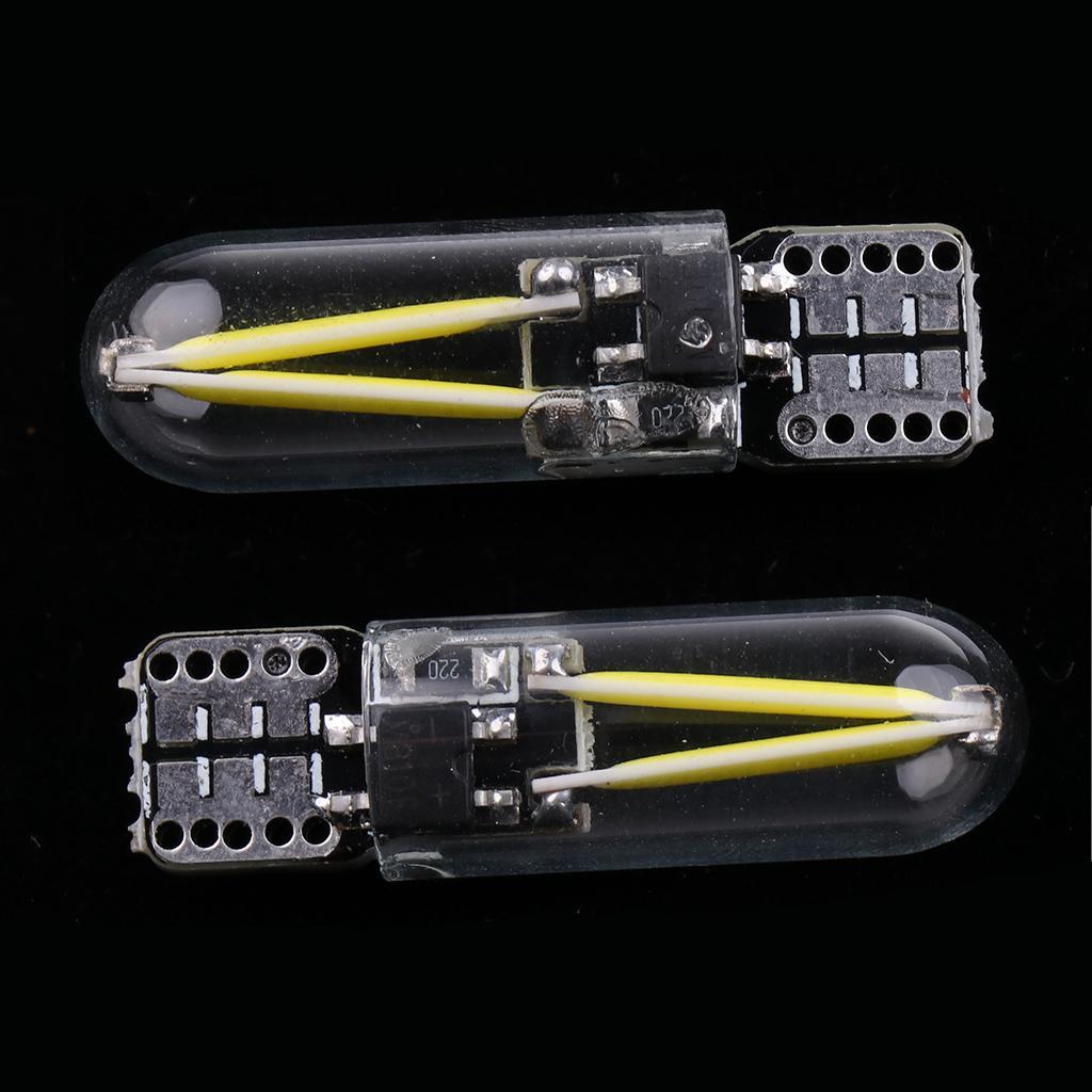 4 Pieces White Car T10 - COB LED Light Bulb for Clearance Number Plate Lamp