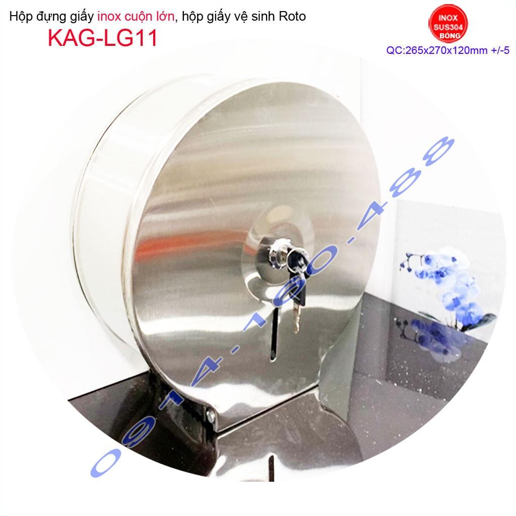 Hộp giấy vệ sinh Roto KAG-LG11,Hộp giấy inox cuộn lớn inox bóng cao cấp sử bền sử dụng tốt