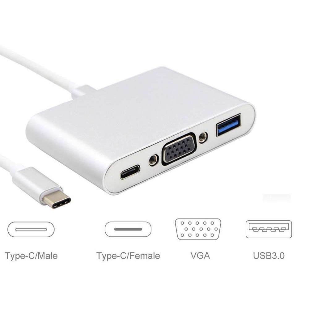 Cáp Chuyển Đổi Từ USB-C TypeC Sang USB 3.0 VGA-Chiếu hình ảnh từ điện thoại