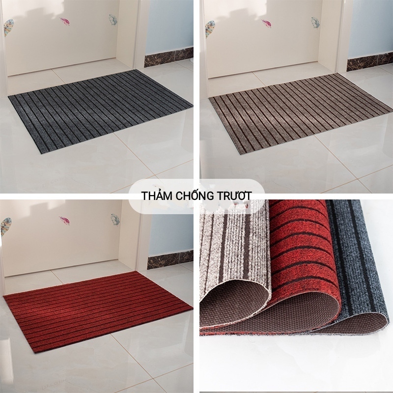 Thảm Lau Chân Chùi Chân trải sàn phòng tắm siêu thấm hút nước chống trơn trượt cao cấp đế cao su chất siêu dày