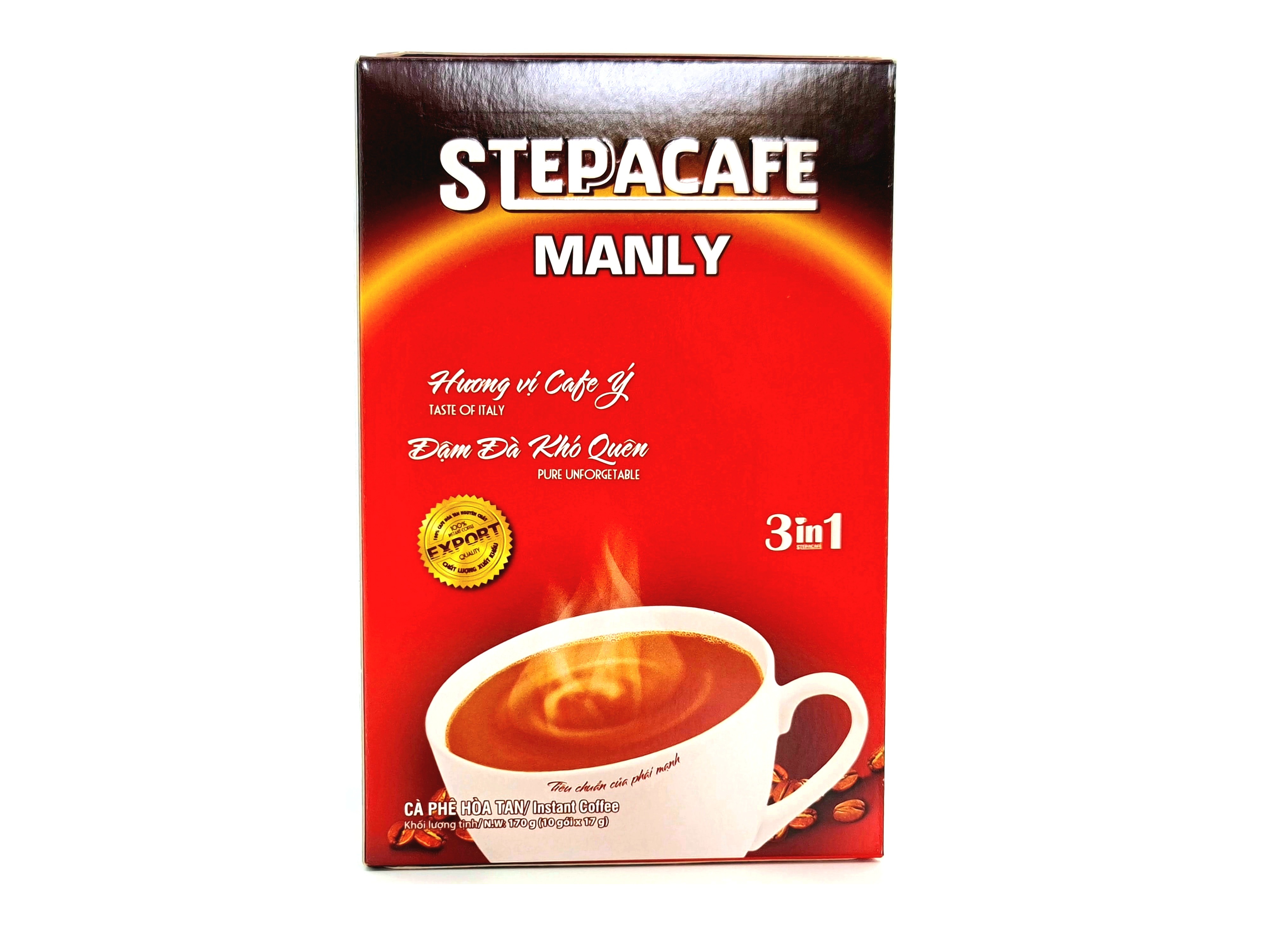 STEPPACAFE-Cà phê sữa hoà tan Manly 3in1 (Hộp 10 gói x 17g)