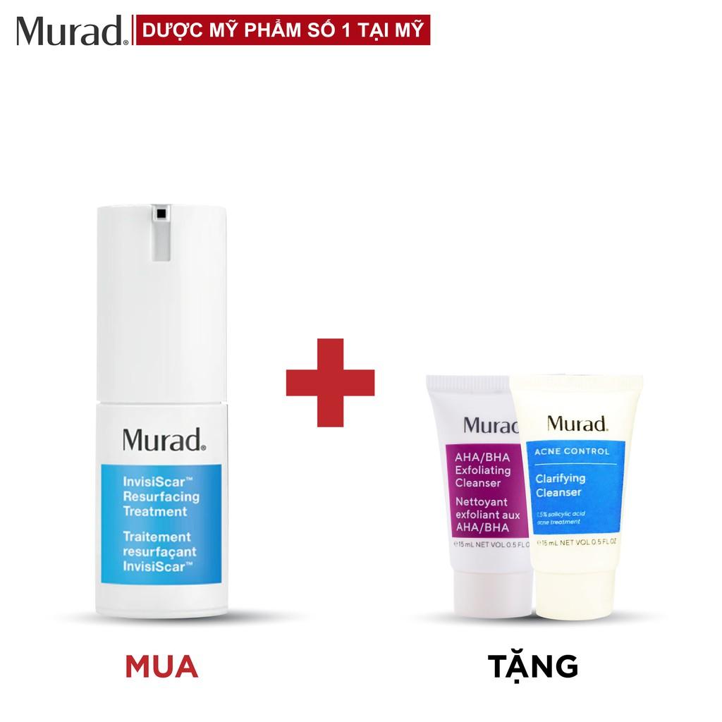 Kem vô hình hóa sẹo &amp; thâm mụn Murad InvisiScar Resurfacing Treatment TẶNG Srm AHA/BHA Cleanser 15ml + Clarifying Cleanser 15ml