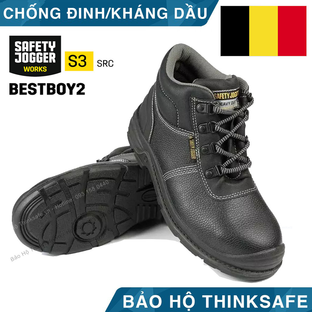 Giày bảo hộ lao động nam Jogger Bestboy231 S3 da chống thấm nước chống đinh trơn trượt giày công trình