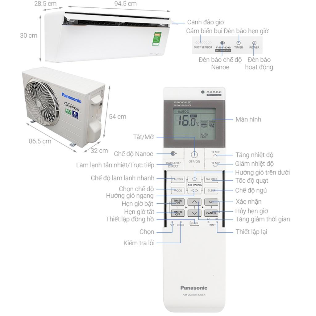 Máy lạnh Panasonic Inverter 2 HP CU/CS-VU18UKH-8-HÀNG CHÍNH HÃNG-GIAO HÀNG TOÀN QUỐC