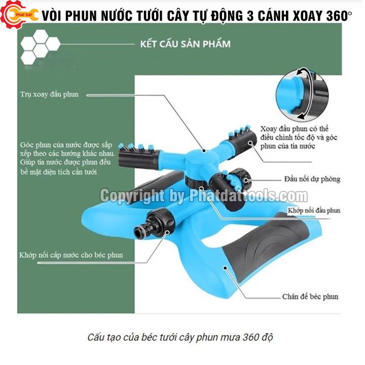 Vòi Phun Nước Tưới Cây Tự Động 3 Cánh