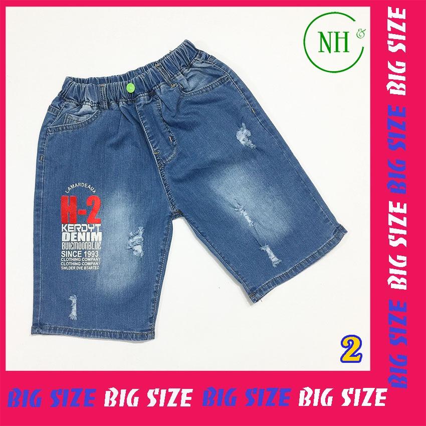 Quần short jean bé trai từ 20kg đến gần 40kg, quần cho bé lưng thun, jean co giãn - NH KIDS SHOP