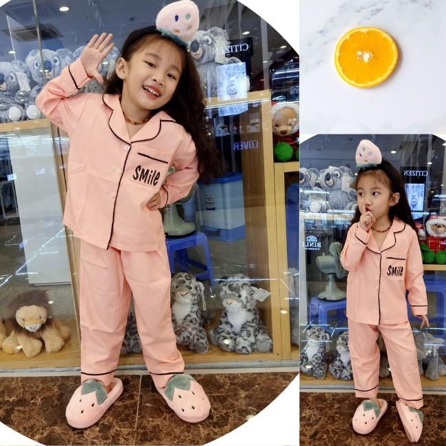 Đồ bộ cho bé mặc nhà SMILE đẹp pijama bé gái chất kate lụa dễ thương mặc ngủ hàng chuẩn shop 0118