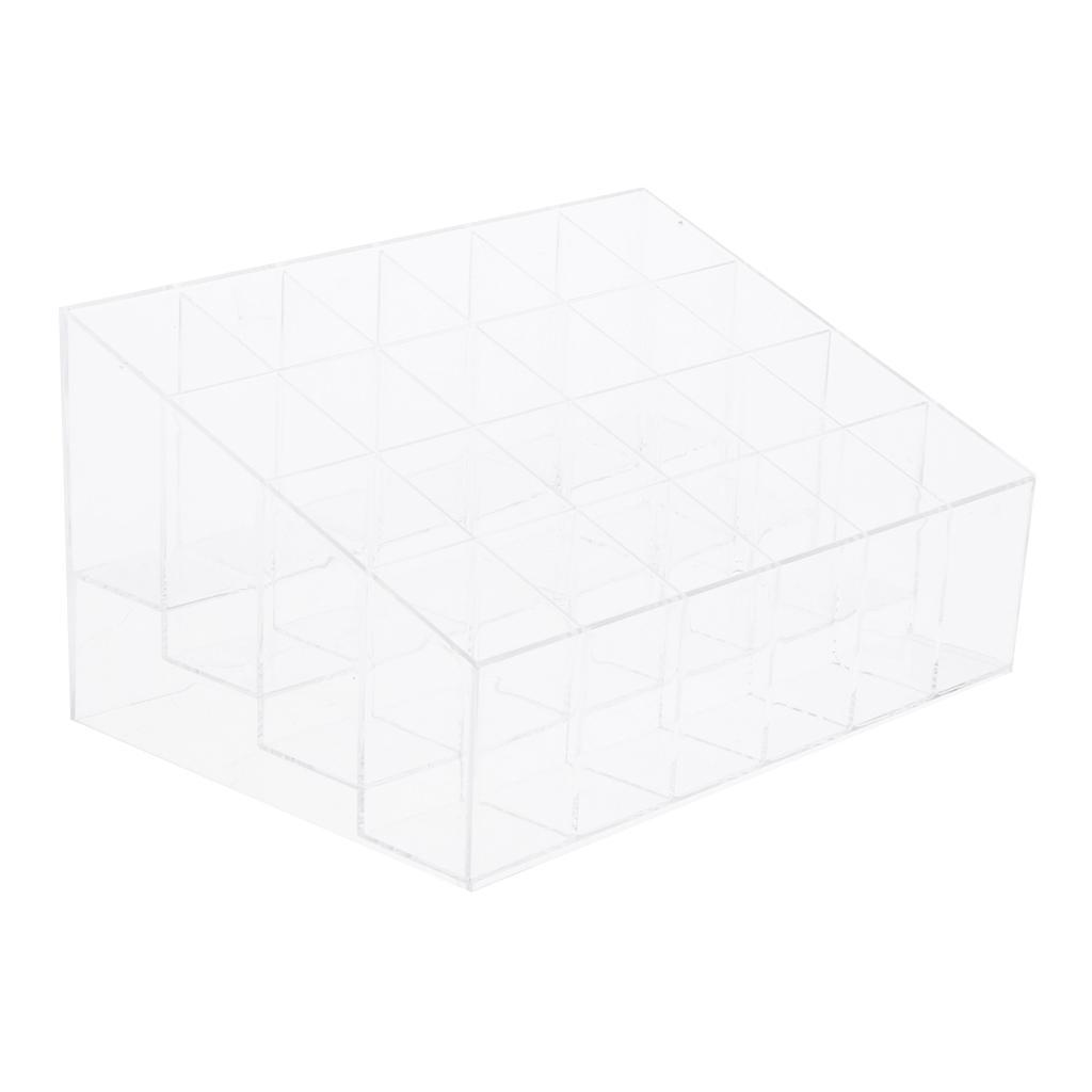 24 Grids Lipstick Nail Holder Display Clear Acrylic Makeup Organizer