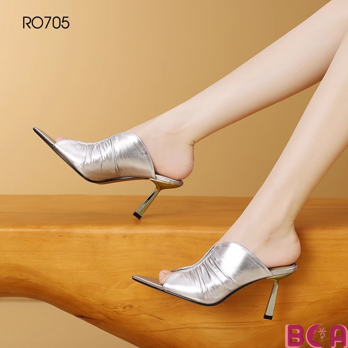 [ĐẸP LẠ VÀ SANG] Giày Đi Tiệc Nữ RO705 ROSATA Cao 8cm Và Quai Bản To, Da Bóng Sang Chảnh