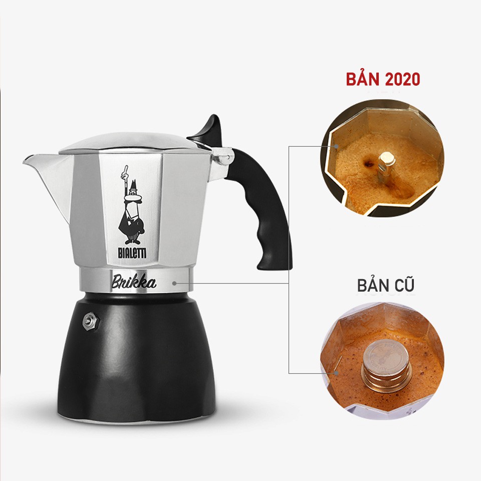 Ấm pha cà phê Bialetti Brikka 4 cup - Hàng chính hãng