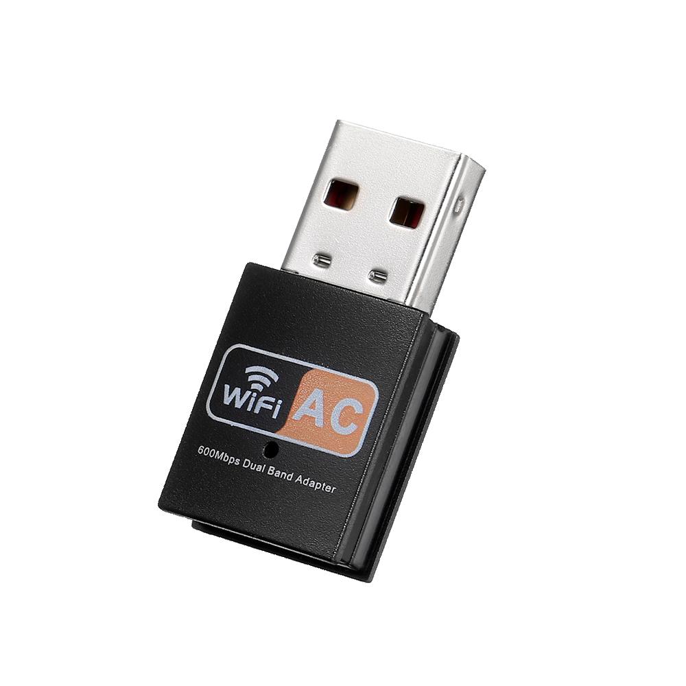 600Mbps USB Wireless Network Card 2.4GHz+5GHz Dual Frequency Band Mini USB WiFi Adapter Wide Compatibility for PC Laptop
