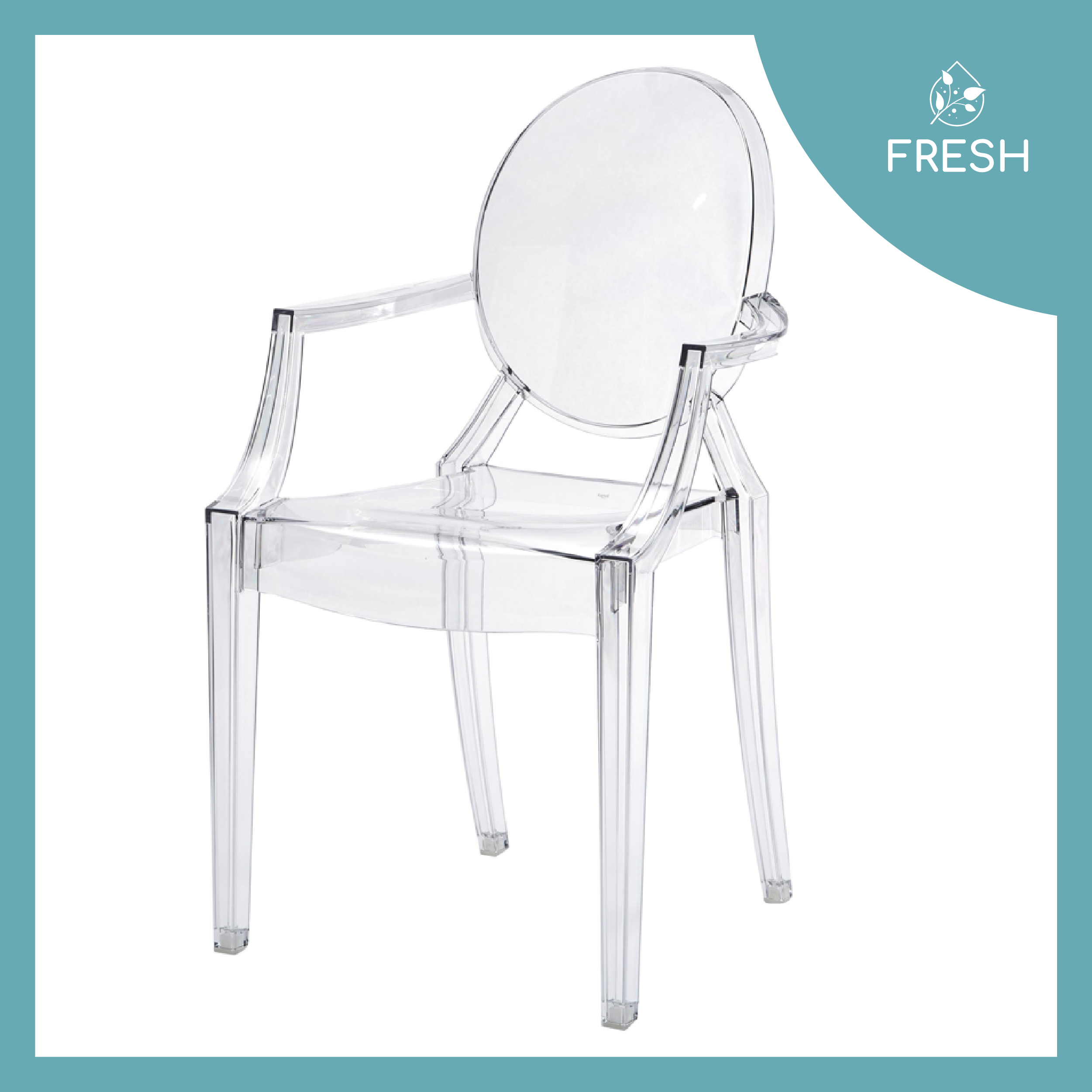 Ghế Decor Phòng Khách Ghost Chair Nhựa Acrylic Trong Suốt Nội Thất Hàn Quốc - FRESH