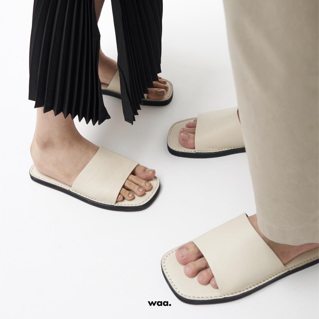 Dép Quai Ngang Unisex WAA. - Gô Sandals - Màu Kem