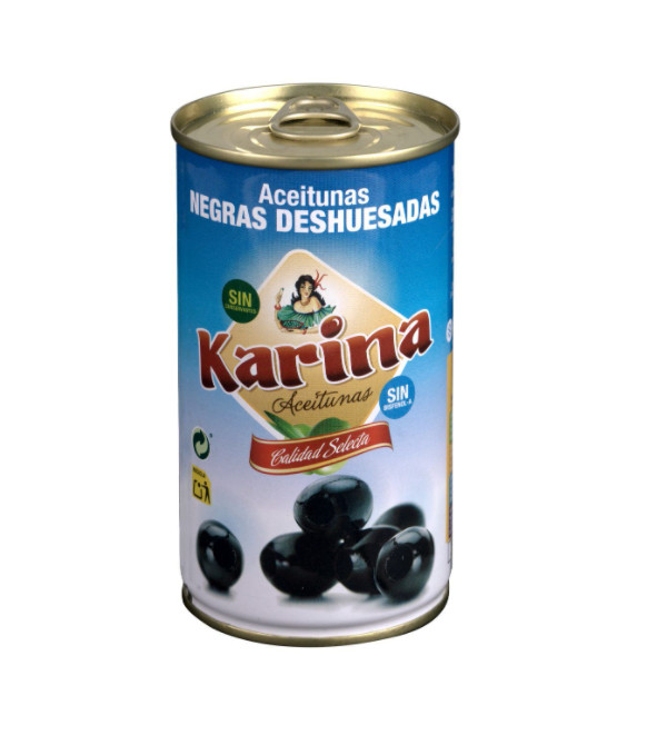Trái oliu Karina đen tách hạt Pitted Black olives 350