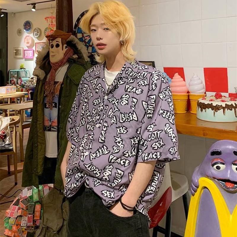 Áo Sơ Mi Ngắn Tay In Họa Tiết Thời Trang Năng Động Cá Tính Dành Cho Nam