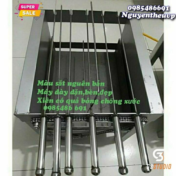 Máy nướng thịt mini lò quay gà vịt mô tơ tự động bếp nướng than hoa