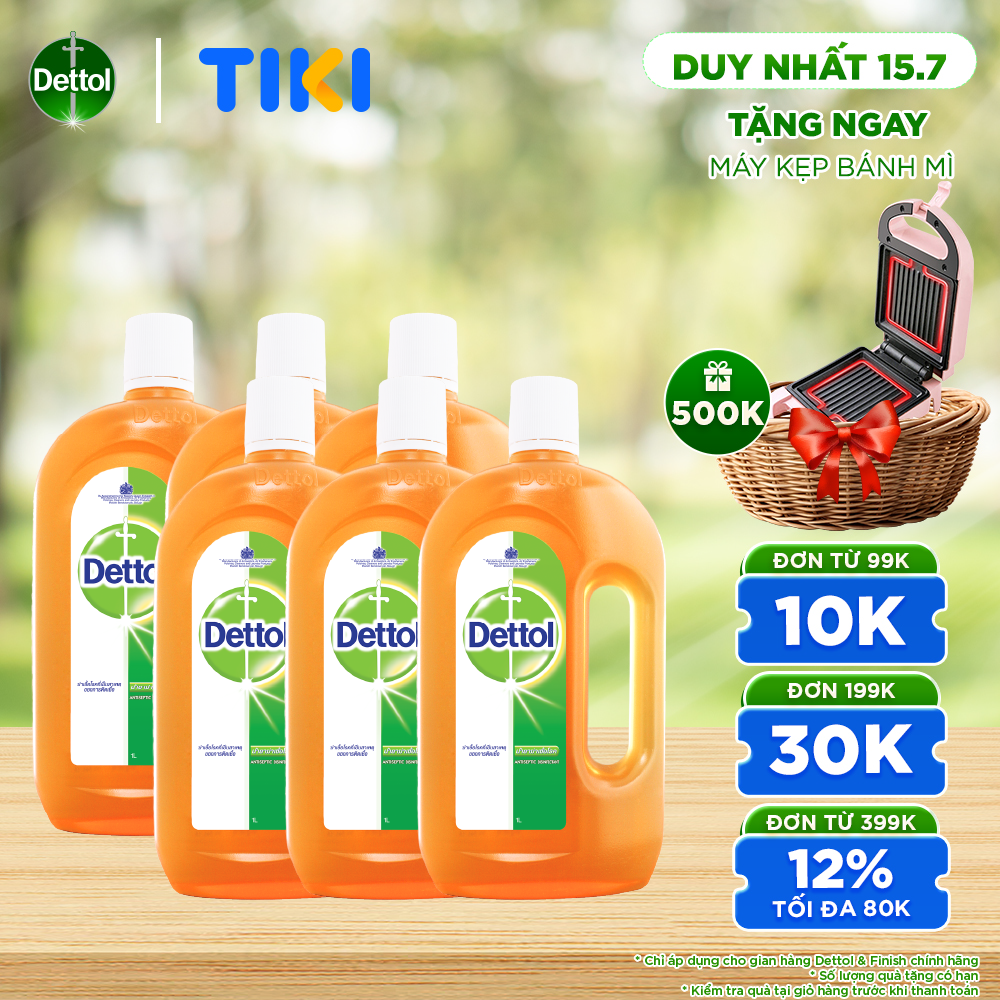 Combo 6 Dung dịch diệt khuẩn đa năng Dettol 1L