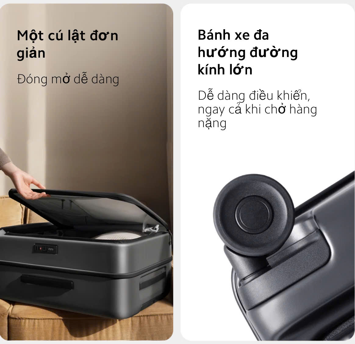 Vali Kéo Cao Cấp Xiaomi Front Opening Luggage 20 inch - Hàng Chính Hãng