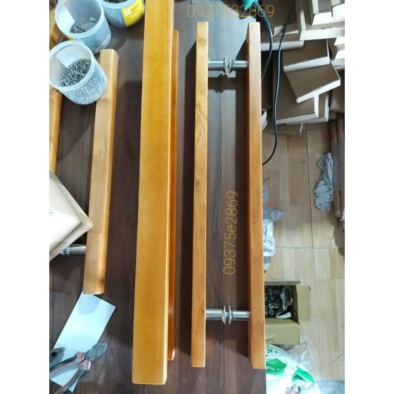 Tay nắm gỗ sồi Nga cao cấp cho cửa kính