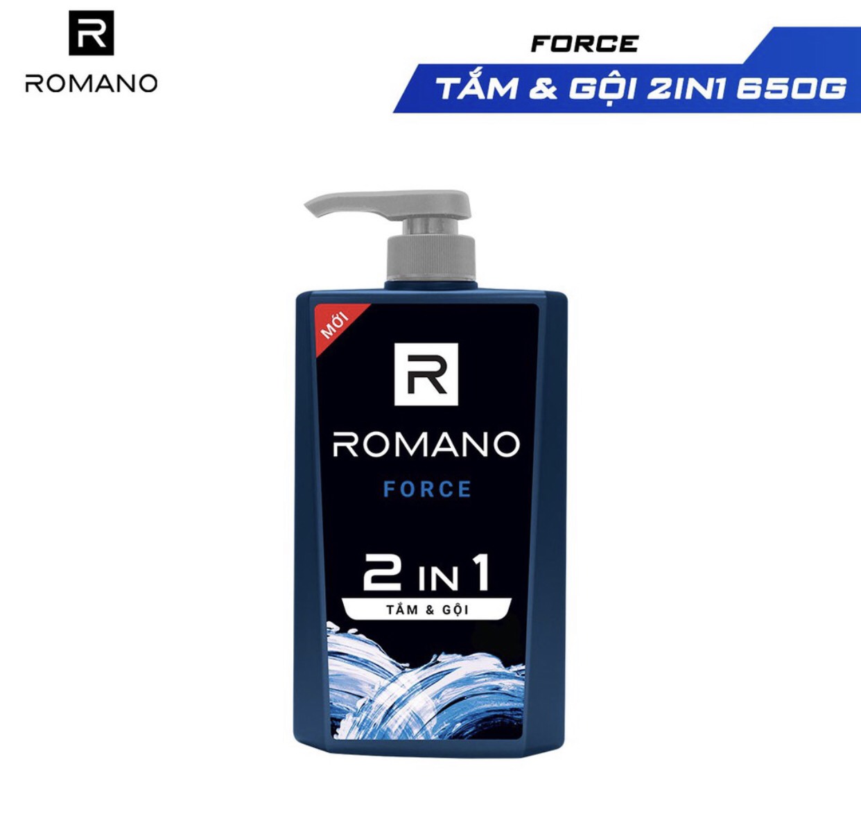 Bộ 2 Chai Tắm Gội 2in1 Romano Froce (650ml*2)+ Tặng 5 gói dầu gội Romano